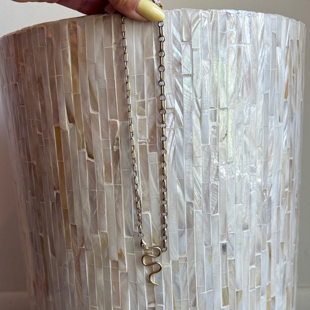 Gorgeous gold Snake Pendant Necklace with diamond $445